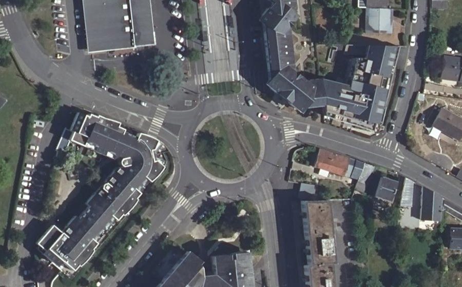Vue aérienne du Rond-Point des Trois Rivières