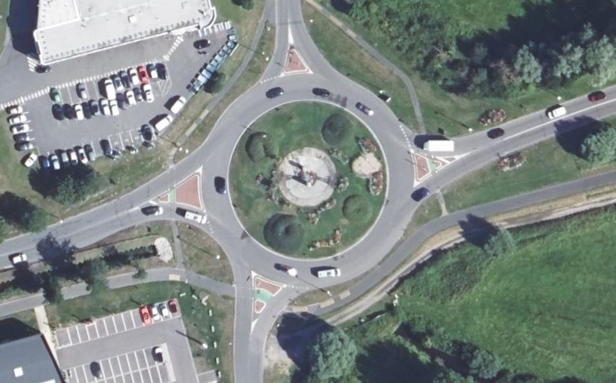 Vue aérienne du Round-Point de l'Europe