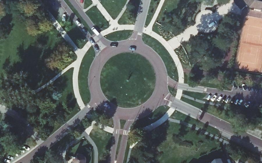 Vue aérienne du Rond-Point des Sports