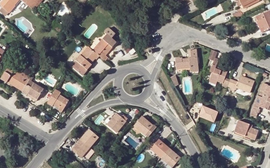 Vue aérienne du Rond-Point de l'Eolienne