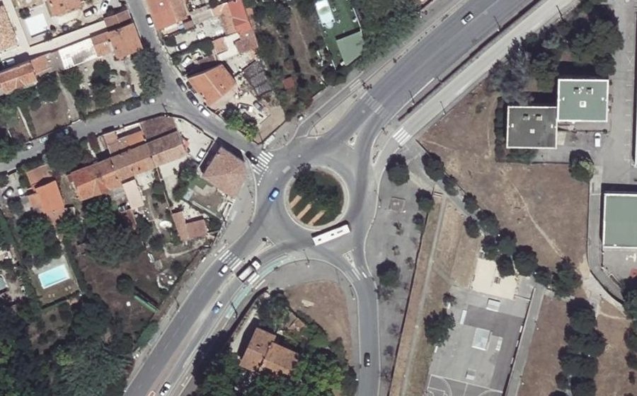 Vue aérienne du Rond-Point Louise Michel
