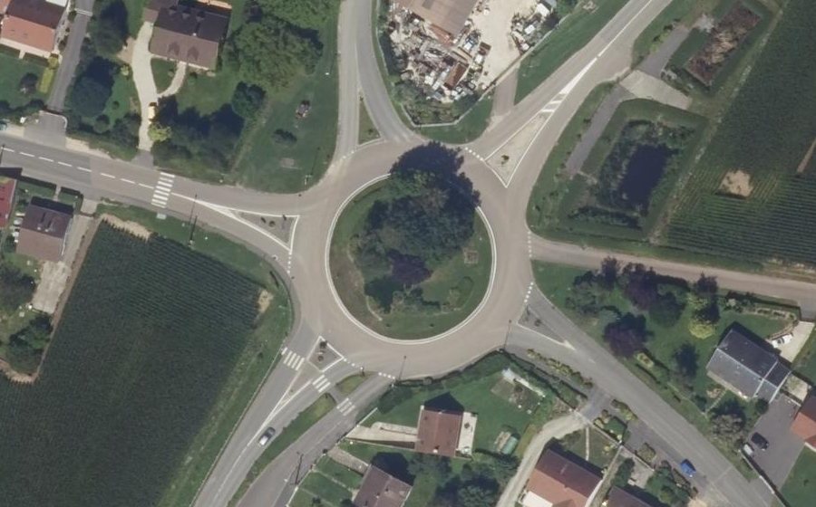 Vue aérienne du Rond-Point de Villiers