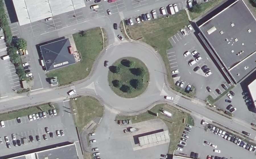 Vue aérienne du Rond-Point Irène Joliot-Curie