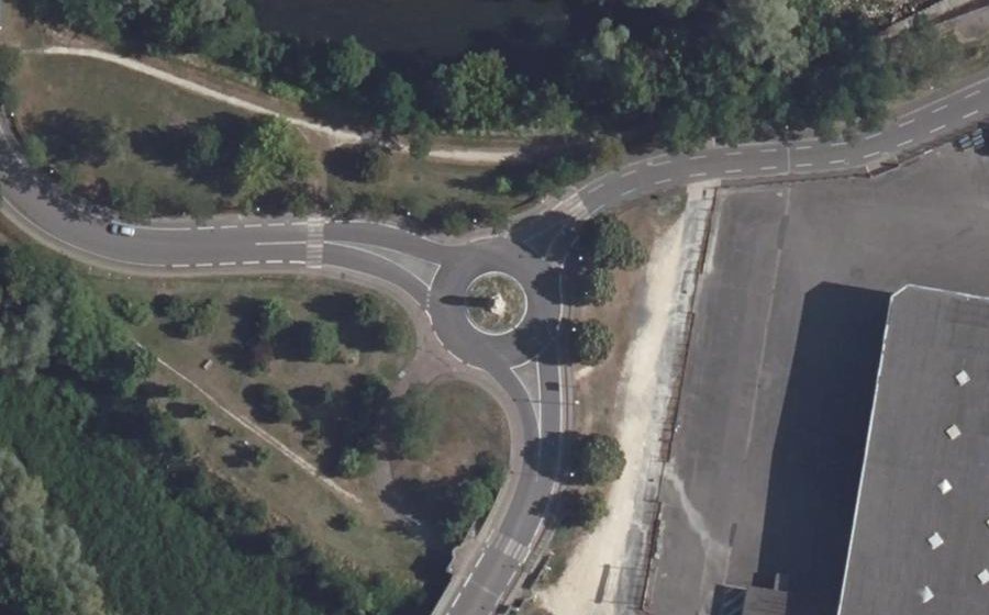 Vue aérienne du Rond-Point des Villes Jumelées