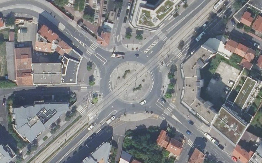 Vue aérienne de la Place du Général de Gaulle