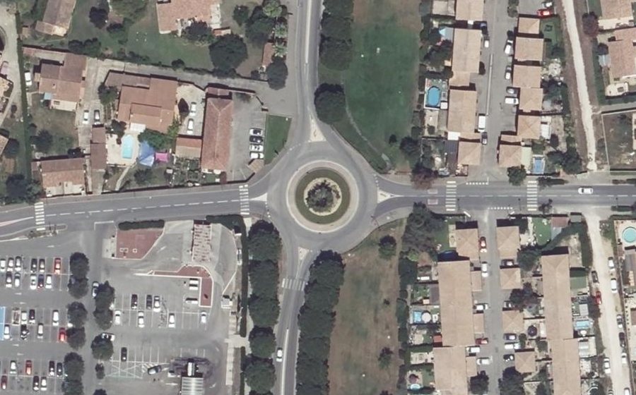 Vue aérienne du Rond-Point Maréchal Juin