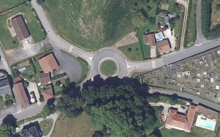 Vue aérienne du Carrefour de la Résistance