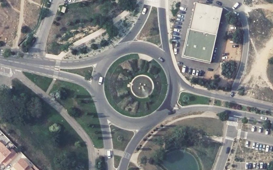 Vue aérienne du Rond-Point René Cassin