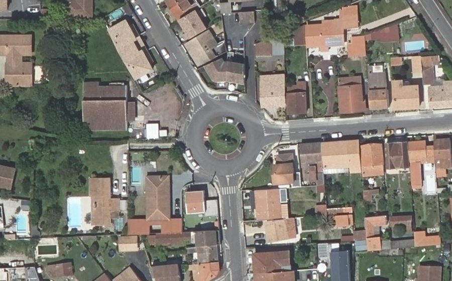 Vue aérienne du Place des Fusillés