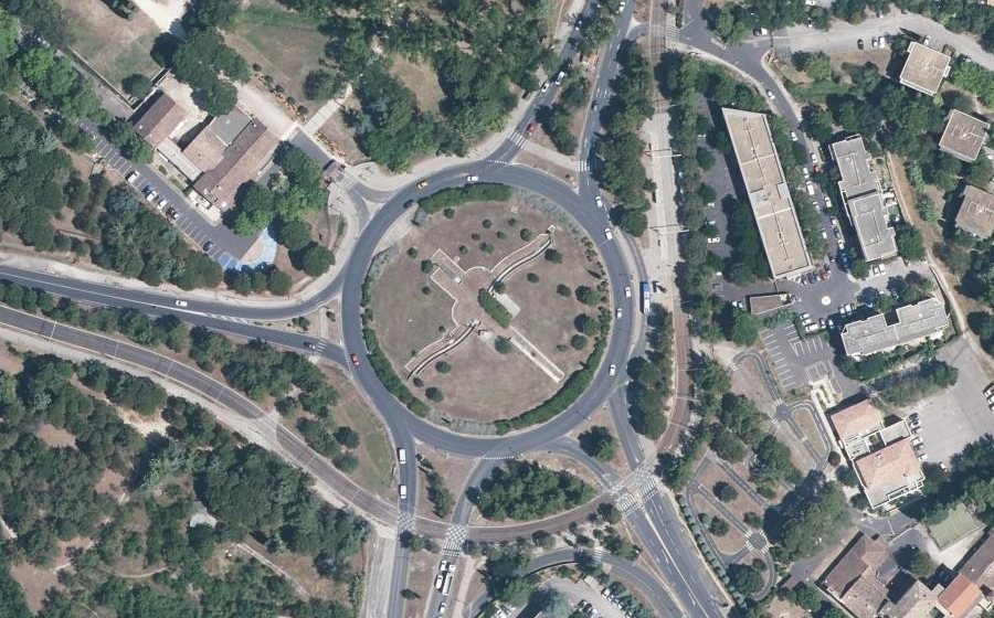 Vue aérienne du Rond-Point du Château d'O