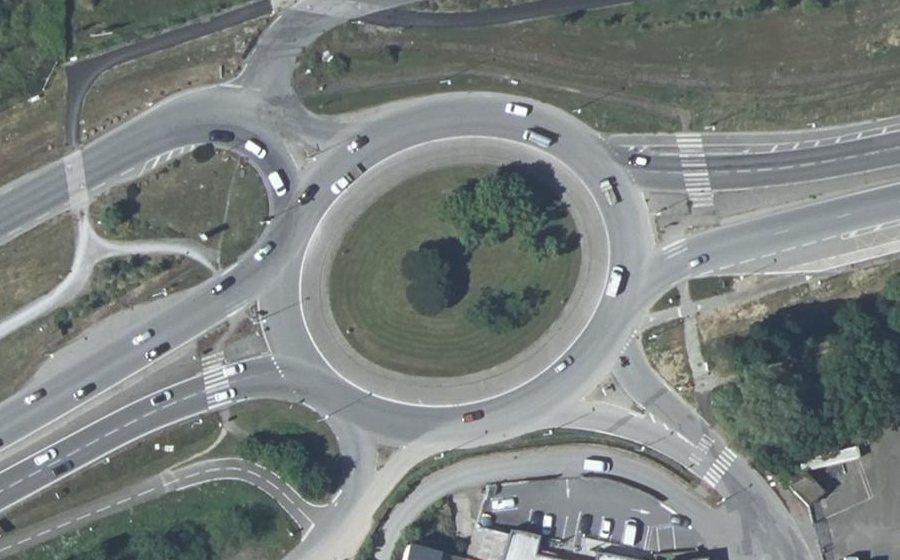 Vue aérienne du Rond-Point de la Pierre