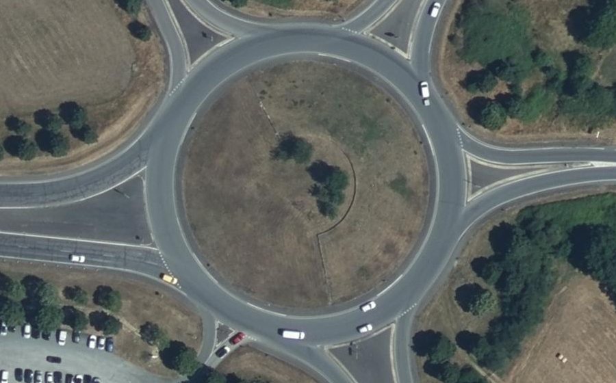 Vue aérienne du Rond-Point de Sainte-Hermine