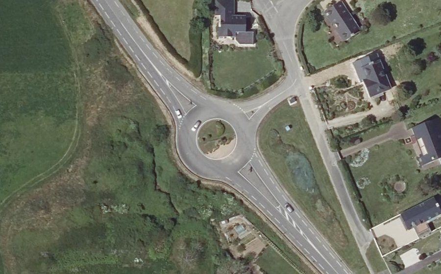 Vue aérienne du Rond-point du Kerou