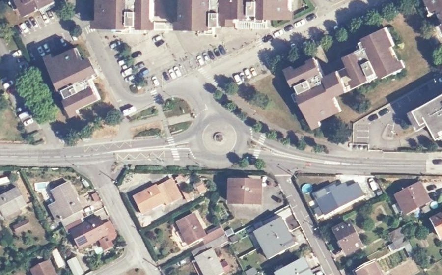 Vue aérienne du Place des Fées