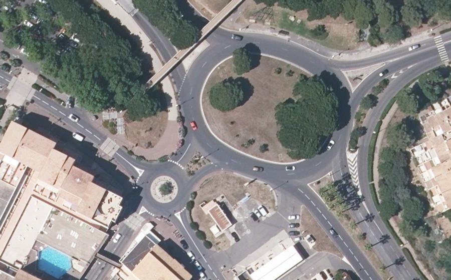 Vue aérienne du Rond-Point des Comptoirs Grecs