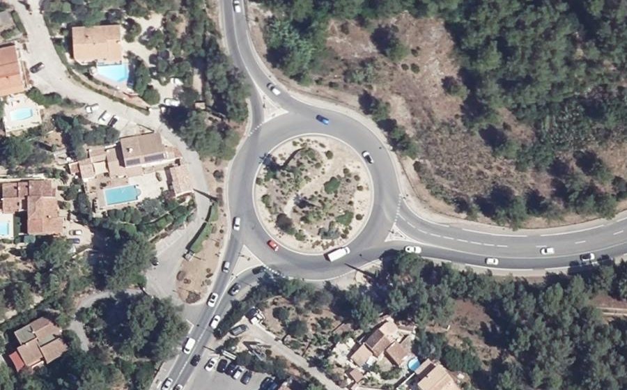 Vue aérienne du Rond-Point des Combattants d'Afrique du Nord