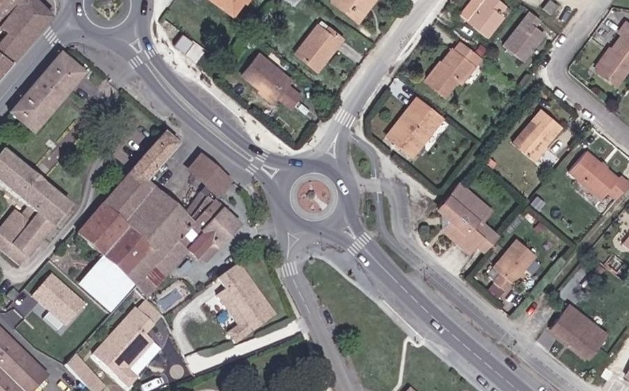 Vue aérienne du Rond-Point de la 1re Armée Française Maréchal de Lattre de Tassigny