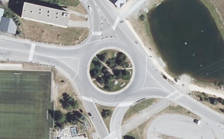 Vue aérienne du Rond-Point de l'Europe