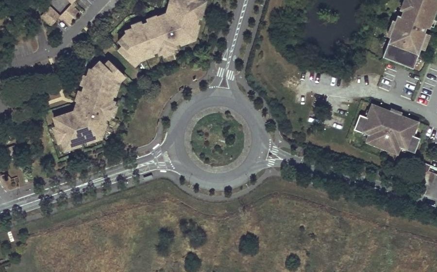 Vue aérienne du Rond-Point Phidias
