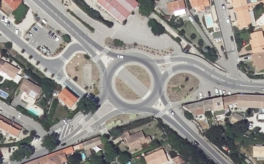 Vue aérienne du Rond-Point de Rogne
