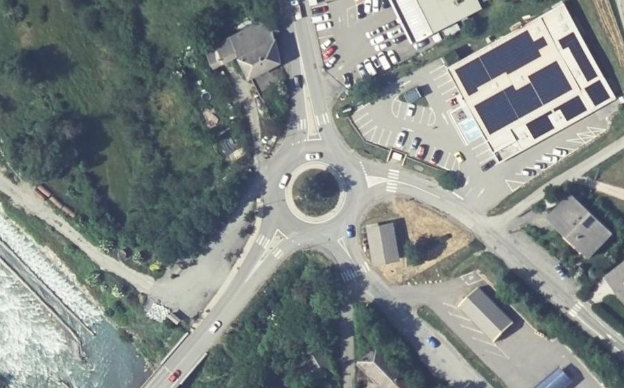 Vue aérienne du Rond-Point du 21 Août 1944