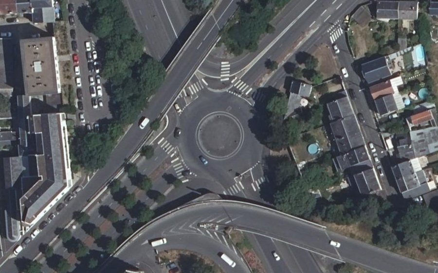 Vue aérienne du Rond-Point des Justes