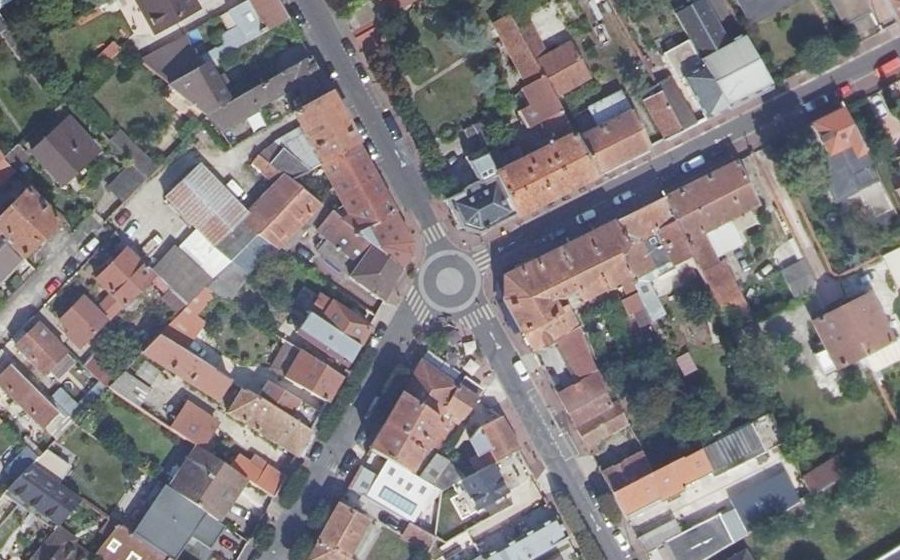 Vue aérienne du Place de la Pie