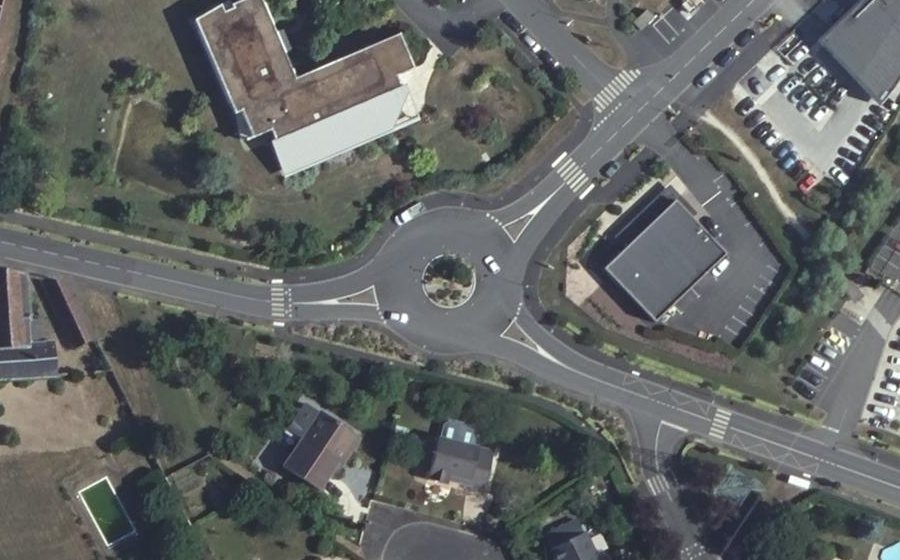 Vue aérienne du Rond-Point des Deux Croix