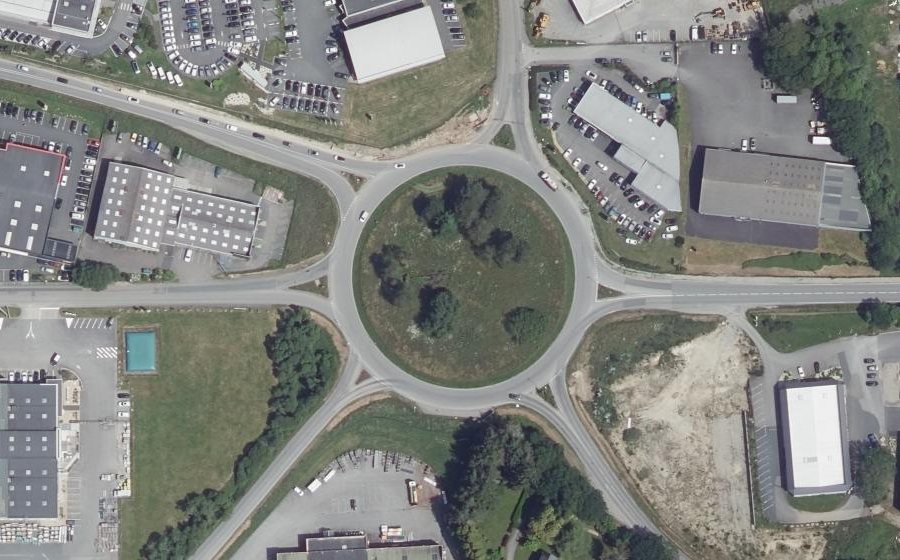 Vue aérienne du Rond-Point du Petit Guélen