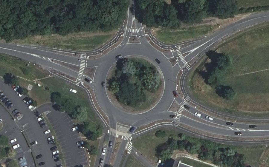 Vue aérienne du Rond-Point du Maréchal de Lattre de Tassigny