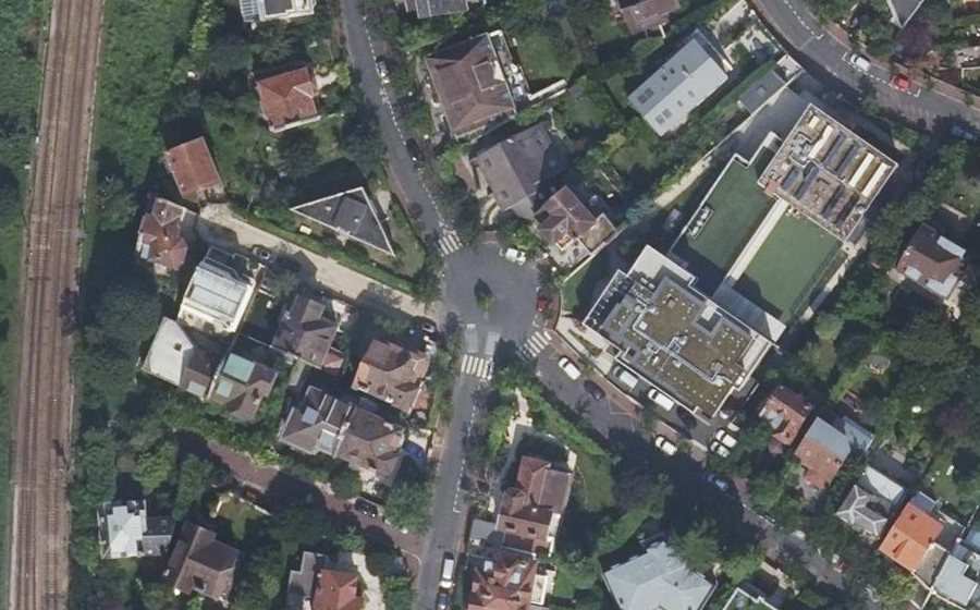Vue aérienne du Rond-Point Duval Le Camus
