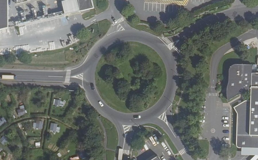 Vue aérienne du Rond-Point de la Pierre Marchande