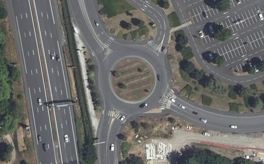 Vue aérienne du Rond-Point Olof Palme