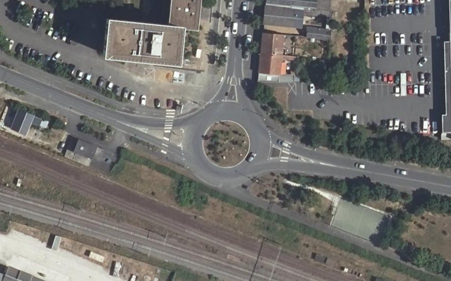 Vue aérienne du Rond-Point Tonnellé