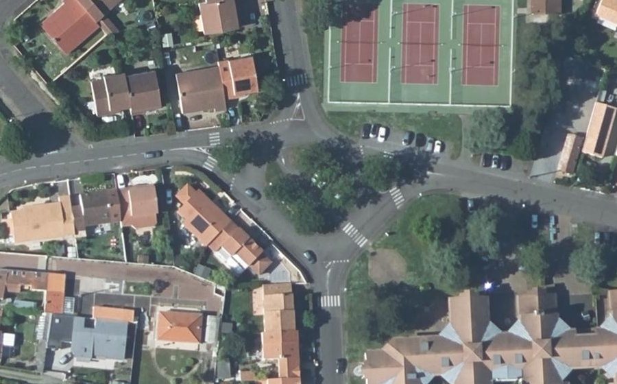 Vue aérienne de la Place des Lucines