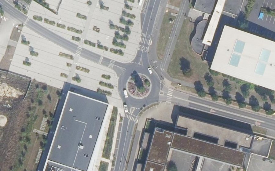 Vue aérienne du Rond-Point des Écrivains