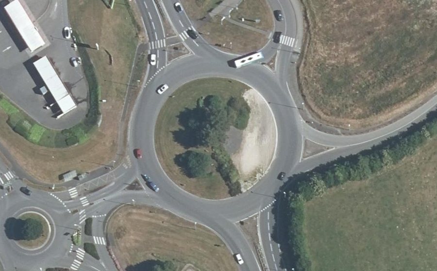 Vue aérienne du Rond-Point de la 2e Division Blindée