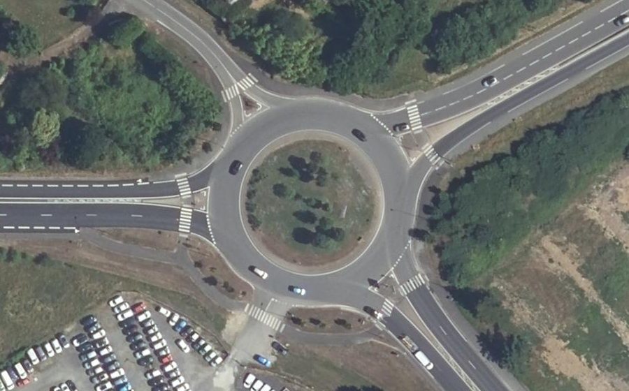 Vue aérienne du Rond-Point de la Croix de Pierre