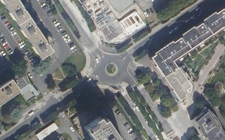 Vue aérienne du Rond-point Olga Bancic