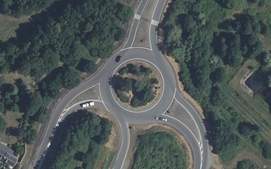 Vue aérienne du Rond-Point des Maisons Blanches