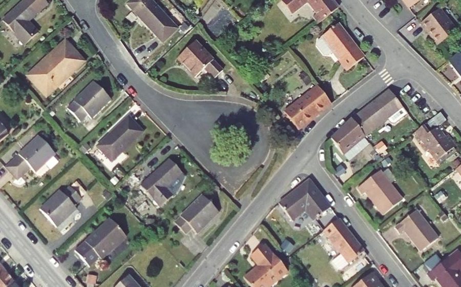 Vue aérienne du Rue des Platanes