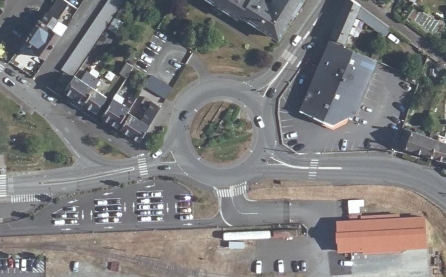 Vue aérienne du Rond-Point du 6 Août 1944