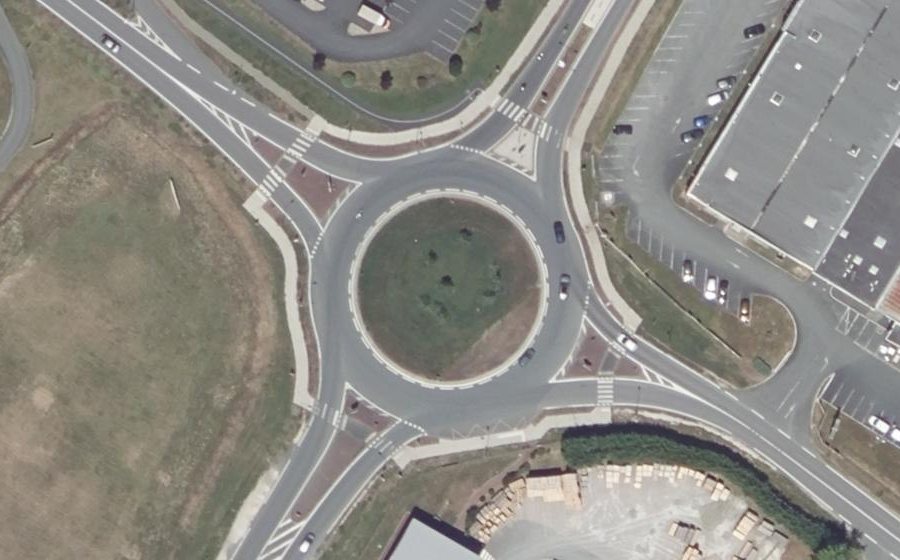 Vue aérienne du Rond-Point des Aubrys