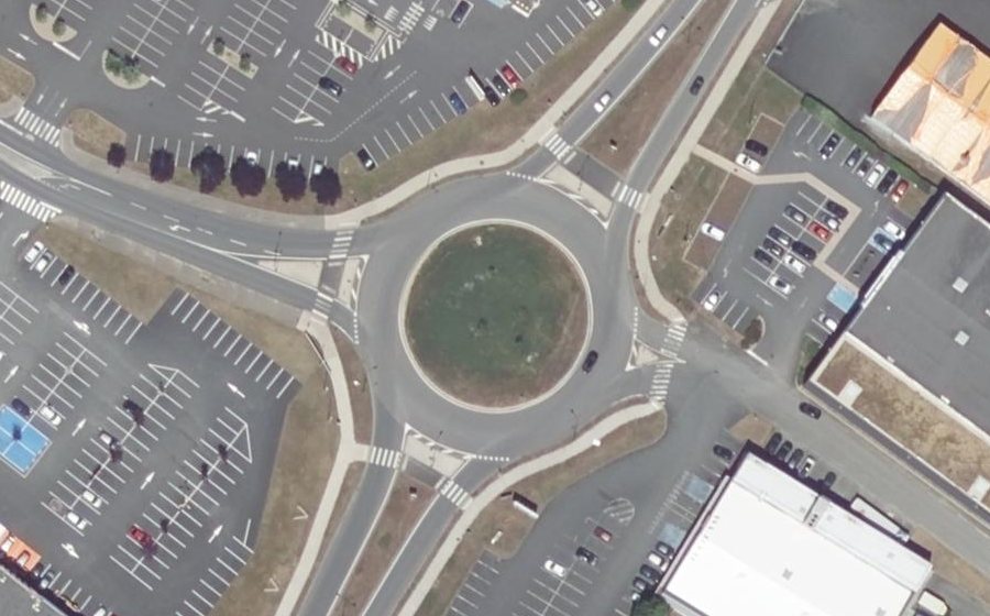 Vue aérienne du Rond-Point des Terres Noires