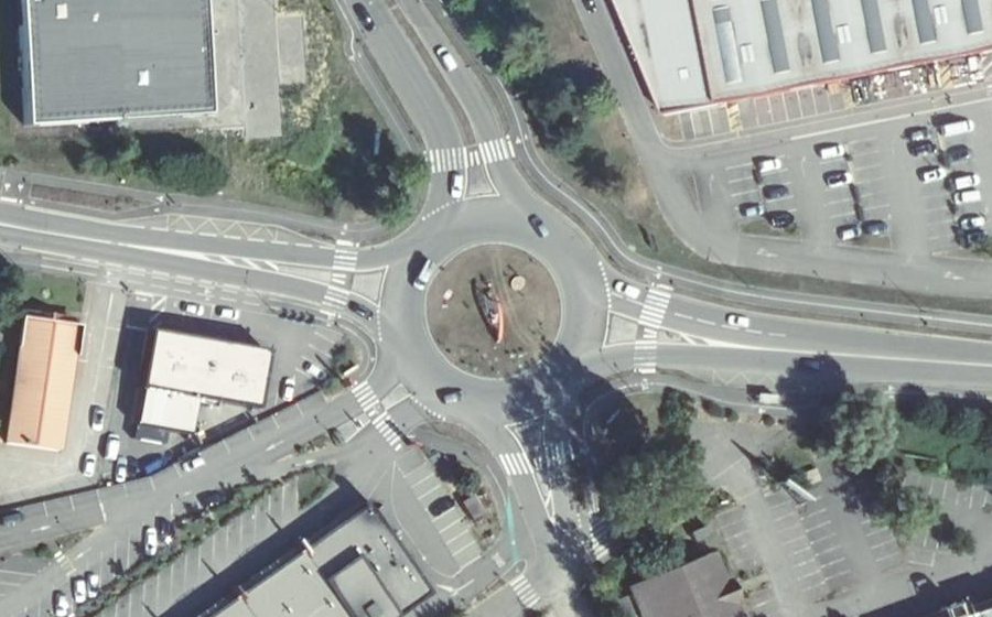 Vue aérienne du Rond-point de l'Arche