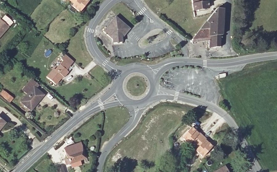 Vue aérienne du Rond-Point du Pressoir