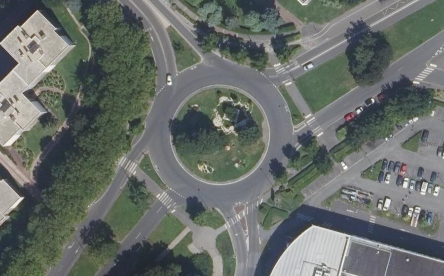 Vue aérienne du Rond-Point Mendes-France