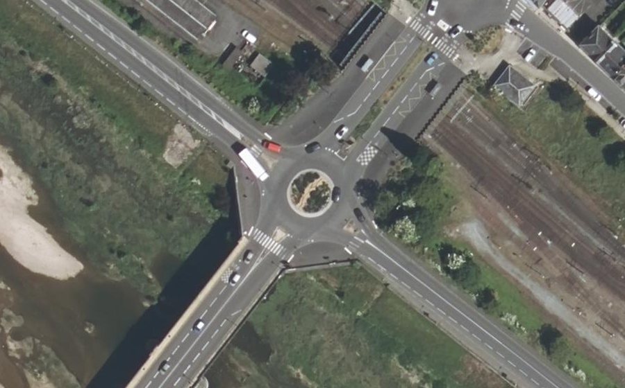 Vue aérienne du Rond-Point de la Résistance