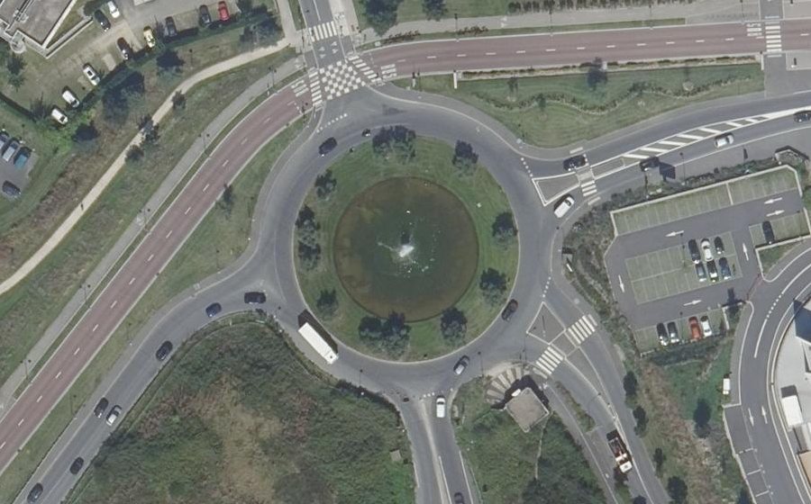 Vue aérienne du Rond-Point Armando Lopes