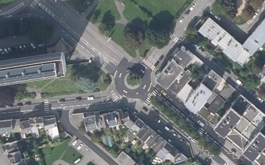 Vue aérienne du Rond-Point de l'Irlande
